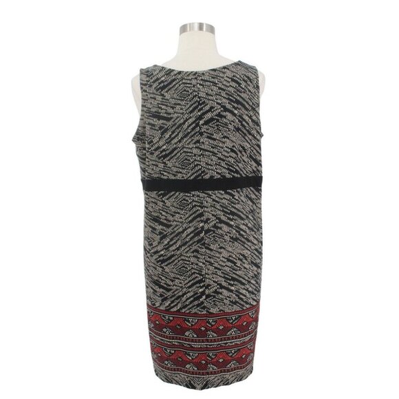 Catherines Petite Black Red Print Matte Jersey Sleeveless Dress Plus Size 2XWP - Picture 4 of 5